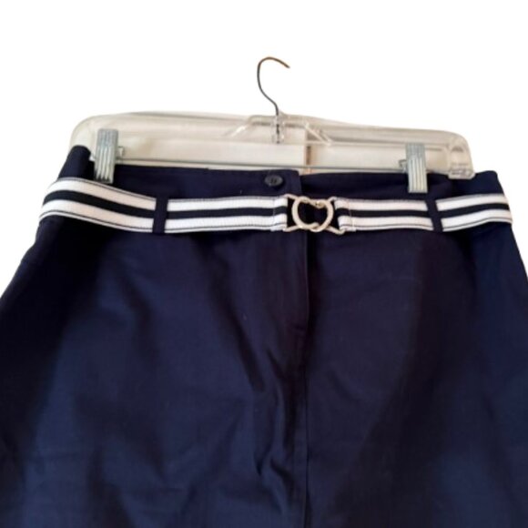 Tracy Evans Navy Stretch Mini Skirt w/Belt - Size 11 - Picture 3 of 7